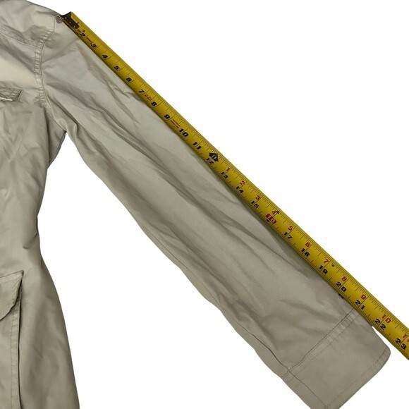 Womens Tommy Hilfiger Windbreaker Tan Beige Jacket Coat Small Lightweight Lined - Picture 12 of 14